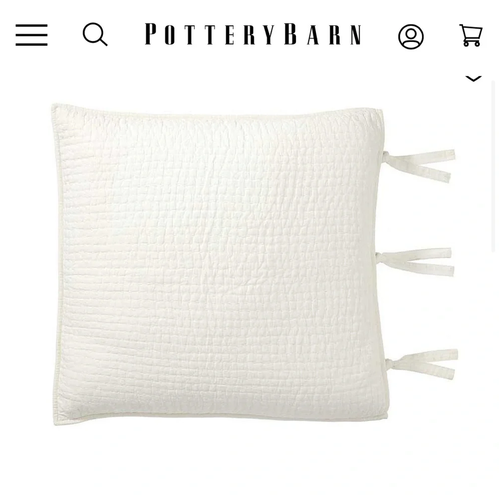 Pottery Barn Euro cream Textured Throw pillow SHAM